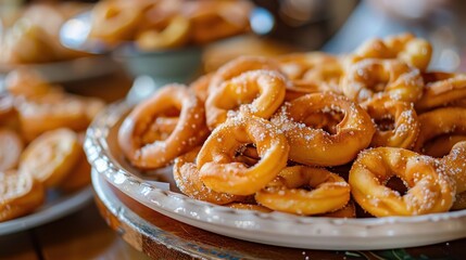 Italian taralli snacks that are crunchy and traditional, originating from the Puglia region.