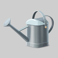 Grey metal watering can or pot gardening irrigation