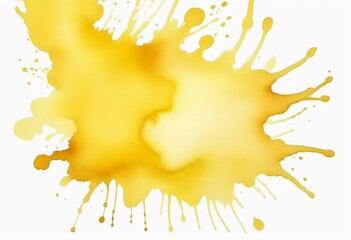 Yellow watercolor spots bright background. Template, banner, copy space.