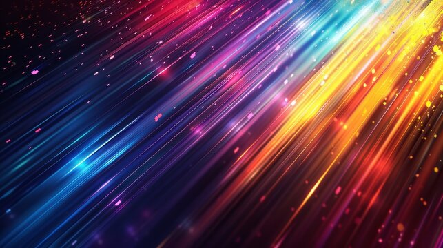 A colorful rainbow of light is shown in this image, AI