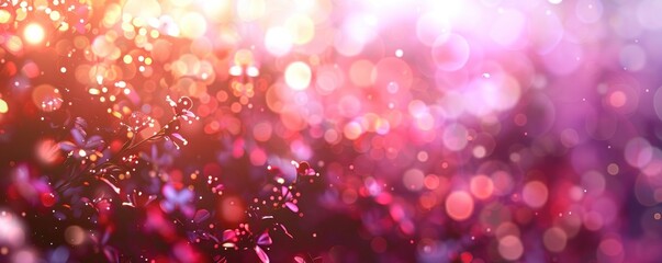 Abstract bokeh background. Colorful bokeh on defocused pink lilac background - obrazy, fototapety, plakaty