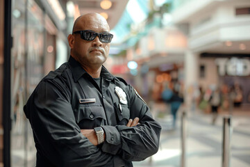 Obraz premium Security Officer Guarding Mall Retail Store for Safety