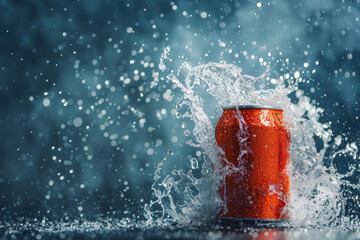 Explosive Soda Can Splash - obrazy, fototapety, plakaty