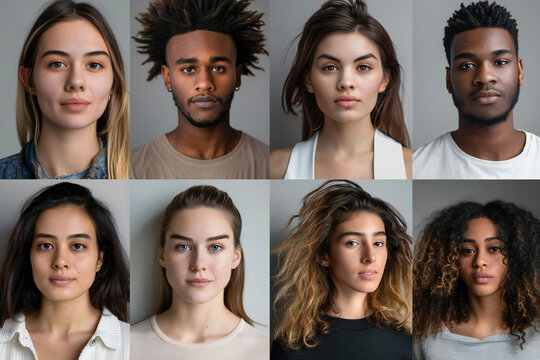 Diverse People Collage: Headshot Avatar Faces Photo