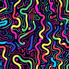 Obraz premium Neon Vibrant Abstract Pattern 