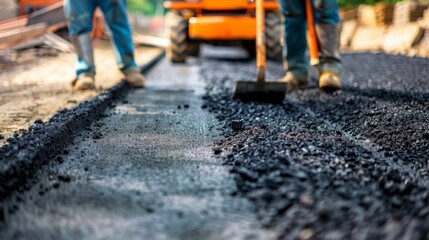 Naklejka premium Road paving