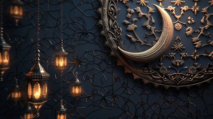 Islamic Lanterns Infusing Depth into Background Design