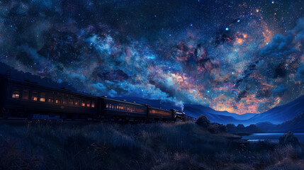 Starry Night Train Voyage