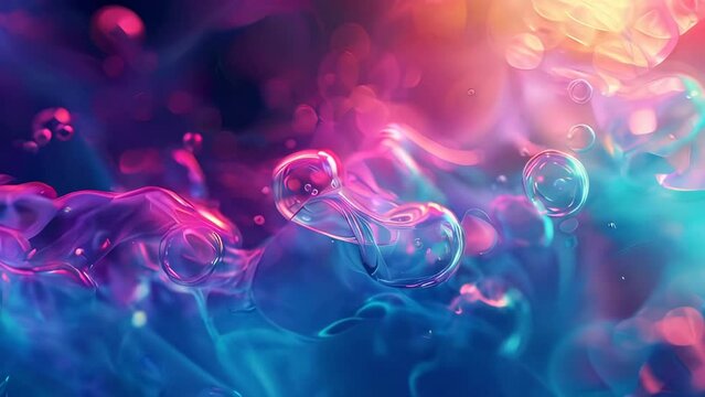 Abstract colorful background with bokeh defocused lights and water drops