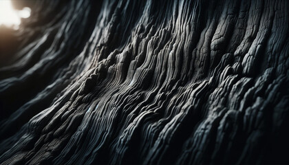 Macro shot of the textured bark of a centuries-old tree, emphasizing the beauty of aging in nature