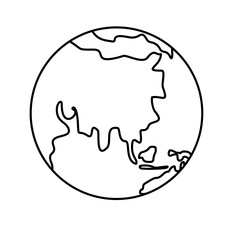 Outline Earth Globe Flat Vector 