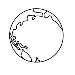 Outline Earth Globe Flat Vector 