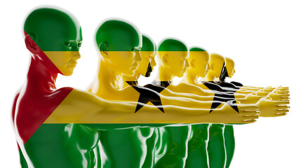 Unified Figures Carrying the Flag of Mozambique - 764330414