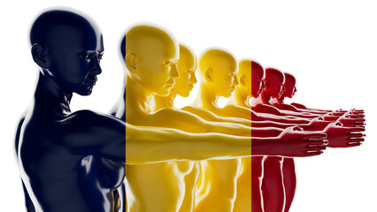 Silent Sentinels Enveloped by the Colors of the Belgian Flag - 764330417