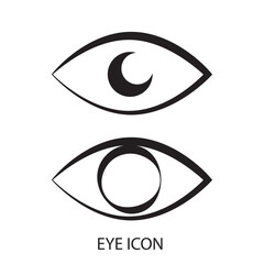 Obraz premium Outline eye icons. Open eyes images, sleeping eye shapes with eyelash, vector supervision and searching signs used in web and template on white background in eps 10.