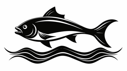 Halibut Fish silhouette black vector illustration artwork