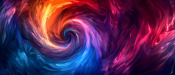 A multicolored vortex of energy, cosmic spiral waves. - obrazy, fototapety, plakaty