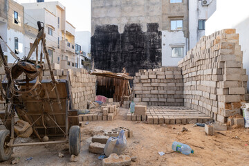 construction de bâtiments dans la ville de Dakar au Sénégal en Afrique de l'Ouest