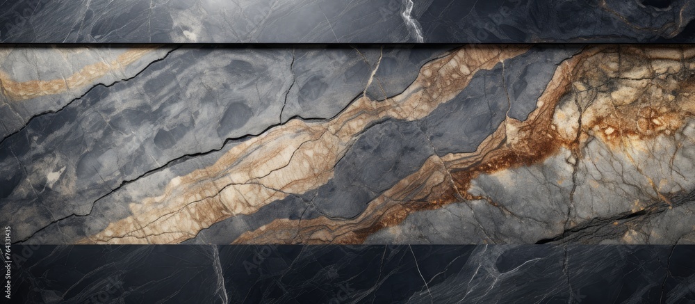 Aufkleber an image depicting a detailed view of a marble surface characterized by intricate black and brown pa