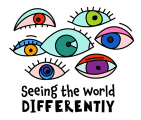 Seeing the world differently. Landscape poster in pop art style - 764331697