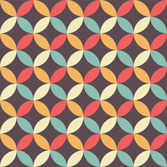 Vector seamless colorful geometric pattern in retro style.