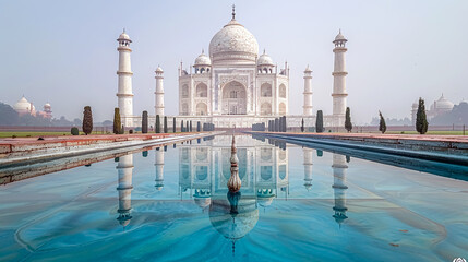 Naklejka premium The Taj Mahal in Agra, Uttar Pradesh, India.