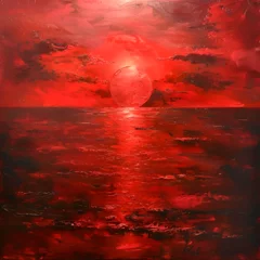 Zelfklevend Fotobehang Red sunset © PatternHousePk