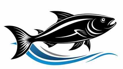  Salmon Fish silhouette black vector illustration artwork