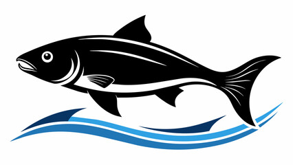 Salmon Fish silhouette black vector illustration artwork