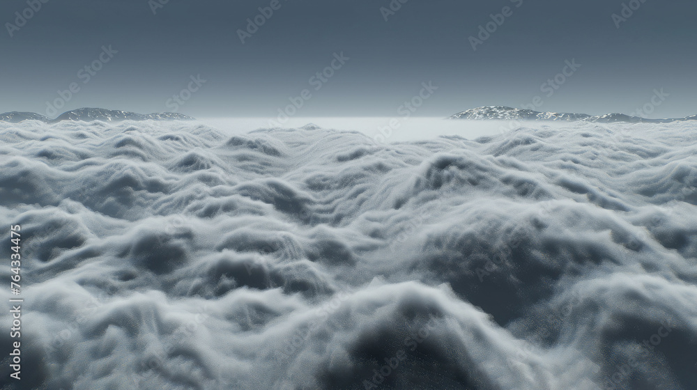 Aufkleber a view of a very large amount of clouds in the sky with a mountain in the distance in the distance.