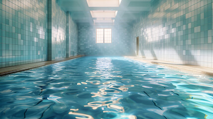 The floor of swimming pool - obrazy, fototapety, plakaty