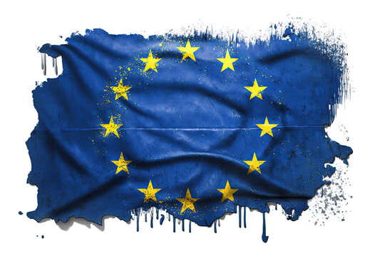European union flag painted background.