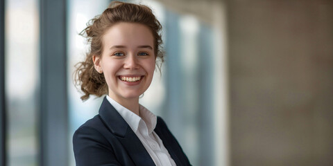 happy young woman smiling
