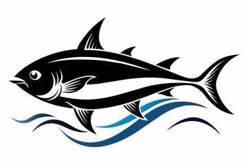 Tuna Fish silhouette black vector illustration artwork