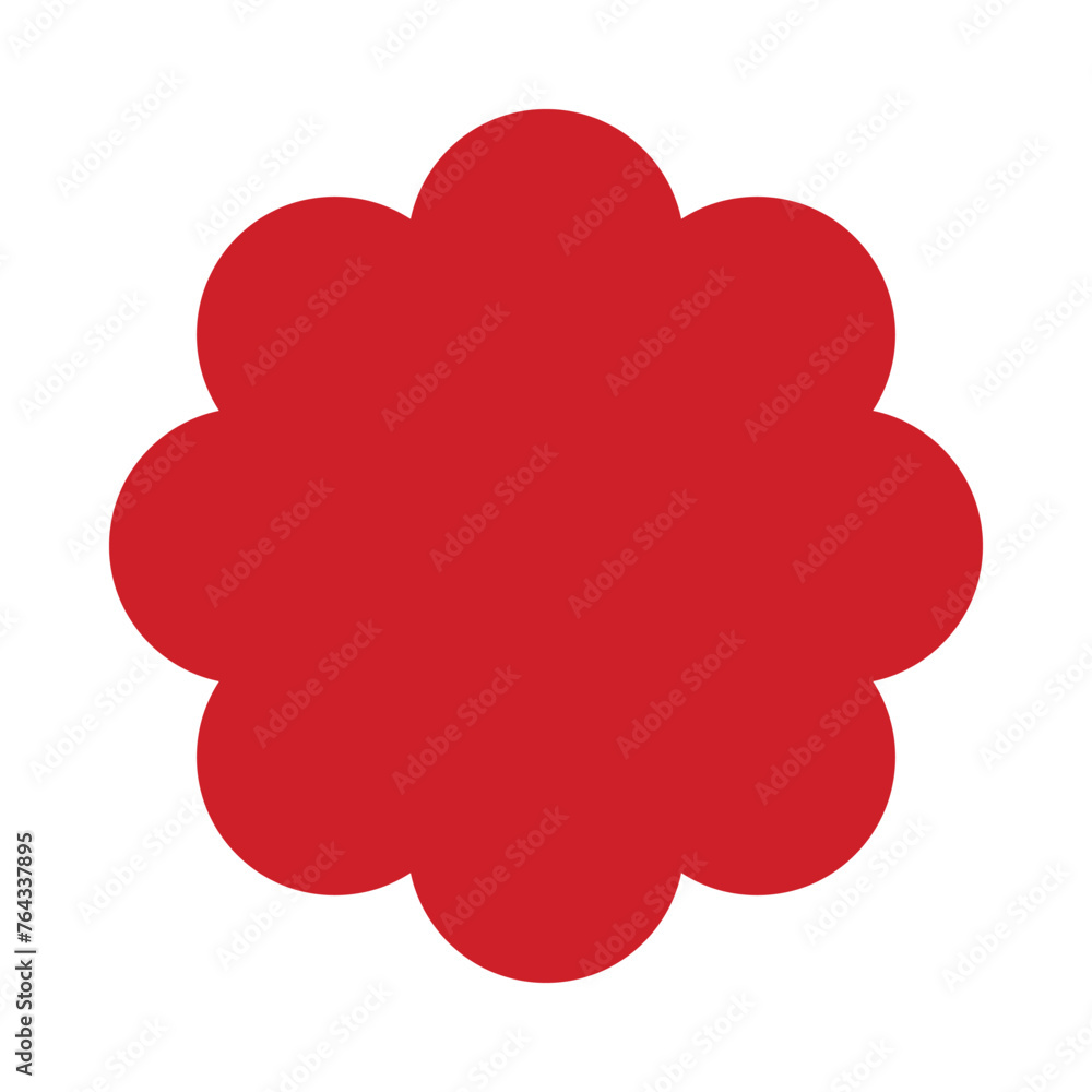 Wall mural Radial Circles Scallop Red Shape Icon