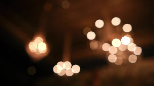 Abstract blurred lights background with bokeh effect.