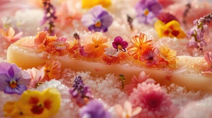 Obraz na płótnie Canvas Decadent Floral Fusion:A Visual Feast of Petals and Flavors
