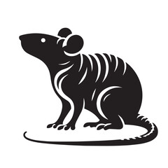 Retro Hairless Rat Silhouettes, Classic Hairless Rat Silhouettes,  Black and White Rat Illustration, Retro Rat Vector, Vintage Hairless Rat Illustration, Vintage Rat Silhouette,  Hairless Rat Silhouet