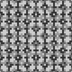 Seamless pattern. Ethnic embroidery background. Tribal wallpaper. Simple shapes ornament. Crosses, squares, rectangles, figures vector. Tribe motif. Ancient backdrop. Digital paper, textile print.