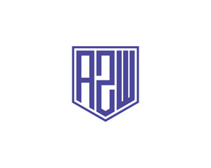 AZW logo design vector template