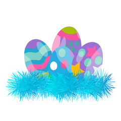 Easter eggs in the nest