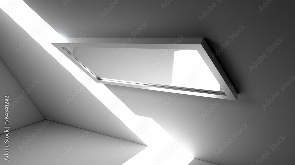 Poster a corner of a room with a window and a light coming in from the corner of the room and the light coming in from the window.