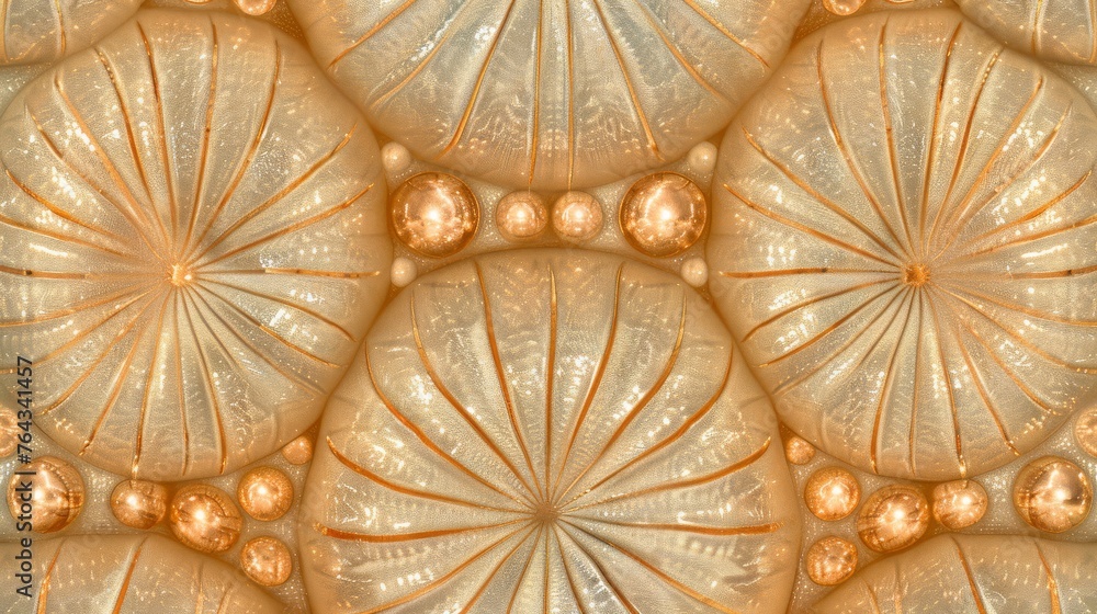 Aufkleber a close up view of a pattern made up of many different shapes and sizes of bubbles on a white backgr