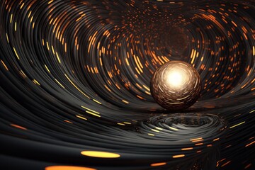 Dynamic 3D sphere background with swirling textures and patterns