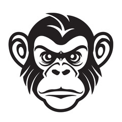 Obraz premium Monkey in cartoon, doodle style . Image for t-shirt, web, mobile apps and ui. Isolated 2d vector illustration in logo, icon, sketch style, Eps 10, black and white. AI Generative