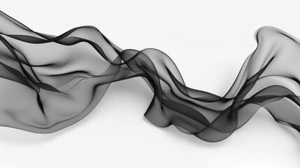 a black and white photo of a wave of smoke on a white background with a black and white color scheme.