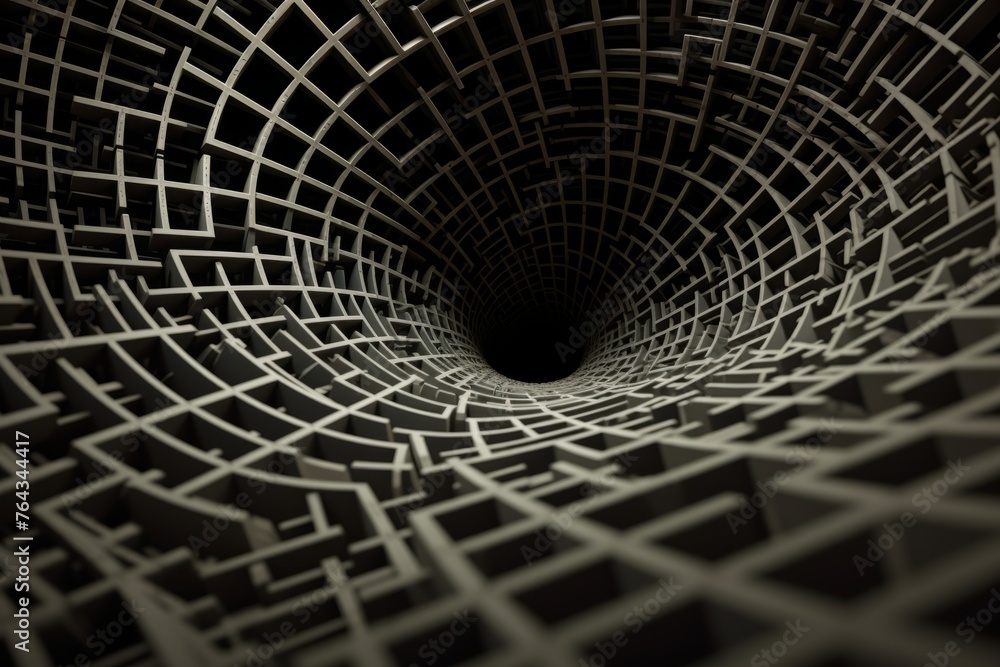 Poster a dynamic photo of a 3d grid structure pulsating and shifting with mathematical precision