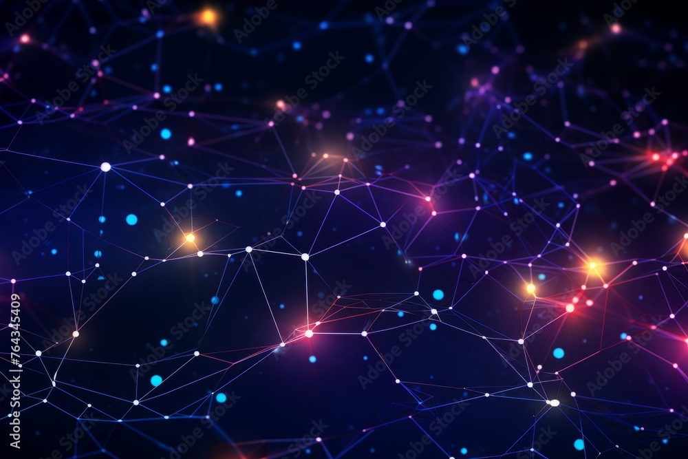 Poster abstract network design with glowing lines