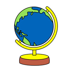 Globe on Yellow Stand Vector