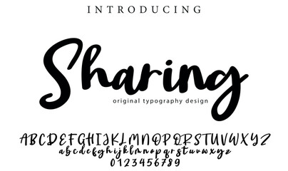Sharing Font Stylish brush painted an uppercase vector letters, alphabet, typeface